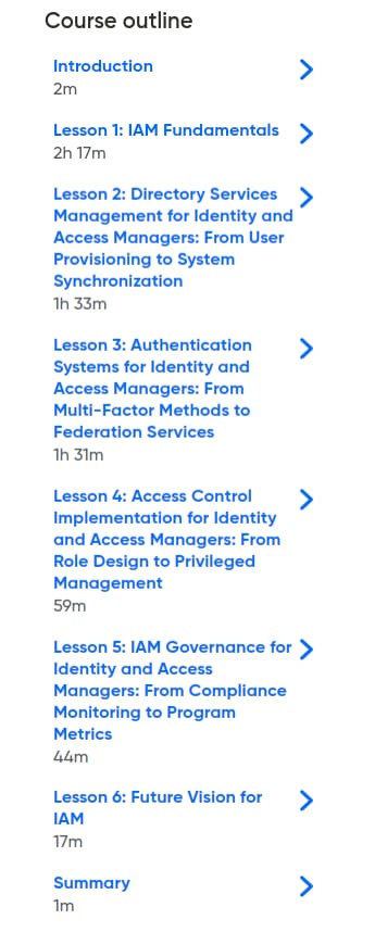 Course topics · Oreilly — Identity and Access Management (IAM) Essentials 2025-12