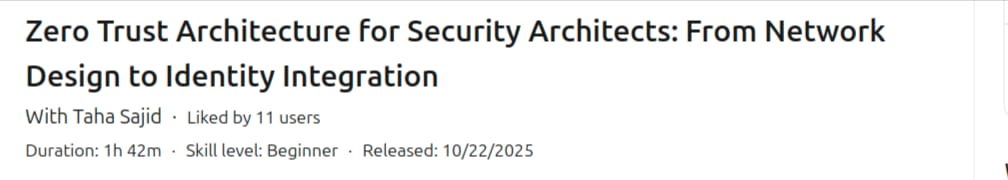 Images · Architecture de confiance zéro pour les architectes de sécurité: de la conception réseau à l'intégration de l'identité 2025-10