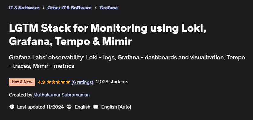 Pictures · Udemy — LGTM Stack for Monitoring using Loki, Grafana, Tempo & Mimir 2024-11