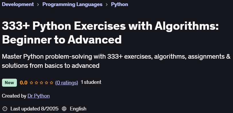 Pictures · 333+ Python Exercises with Algorithms: Beginner to Advanced 2025-8