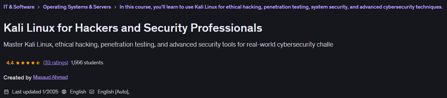 Pictures · Kali Linux for Hackers and Security Professionals 2025-1