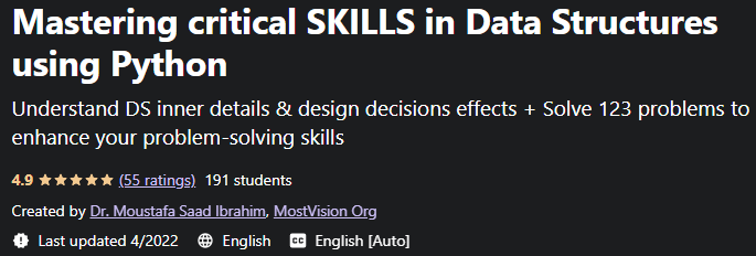 Pictures · Mastering critical SKILLS in Data Structures using Python 2022-4