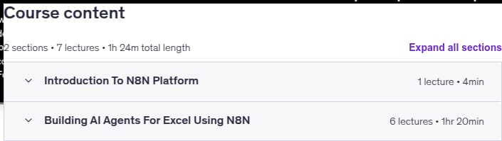 موضوعات الدورة · الذكاء الاصطناعي الوكيلي لـ Excel : بناء وكلاء GenAI باستخدام n8n 2025-9