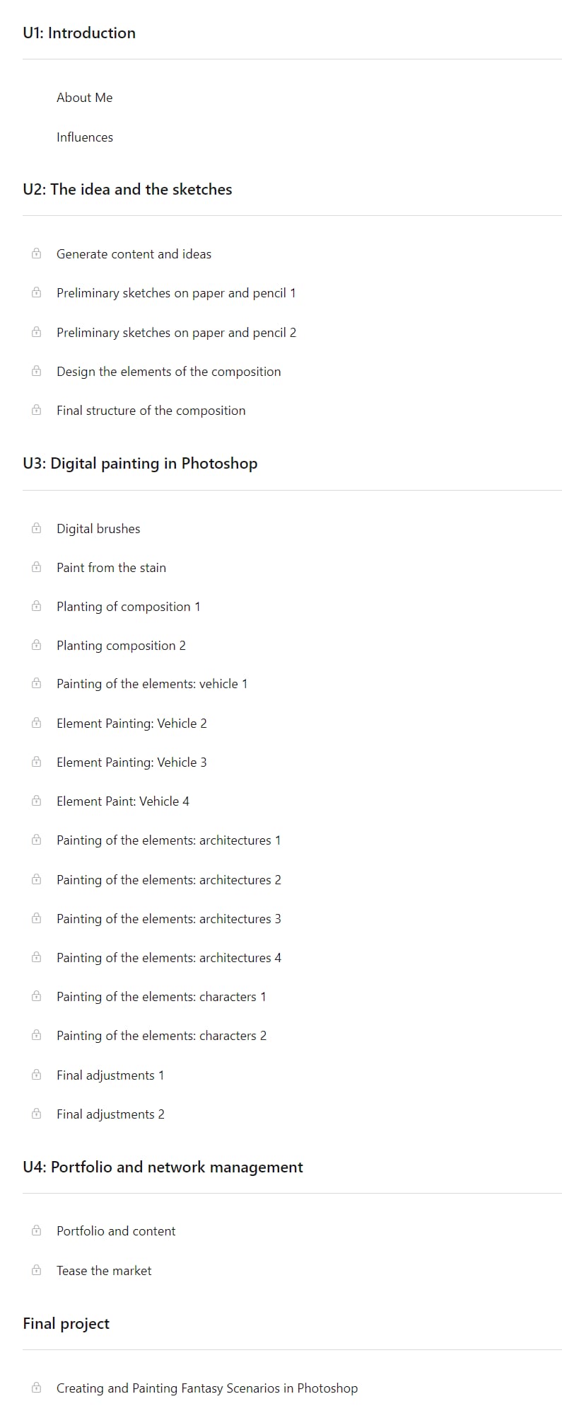 Course topics · Creating and Painting Fantasy Scenarios in Photoshop 2022-4