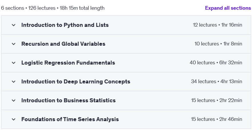 Course topics · Full Stack Python Development Building RealWorld Application 2025-1