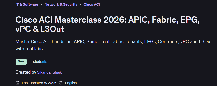画像 · シスコ ACI 実践講座 2026: APIC、TABRIC、EPG、vPC&L3Out 2026-5