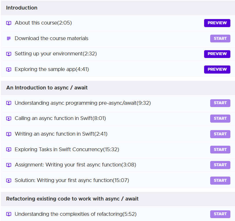 Course topics · Donnywals — Donny Wals – Practical Swift Concurrency – The Video Course 2024-3
