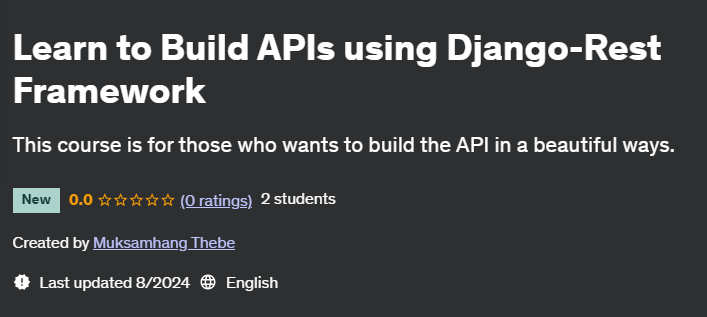 Pictures · Udemy — Learn to Build APIs using Django-Rest Framework 2024-8