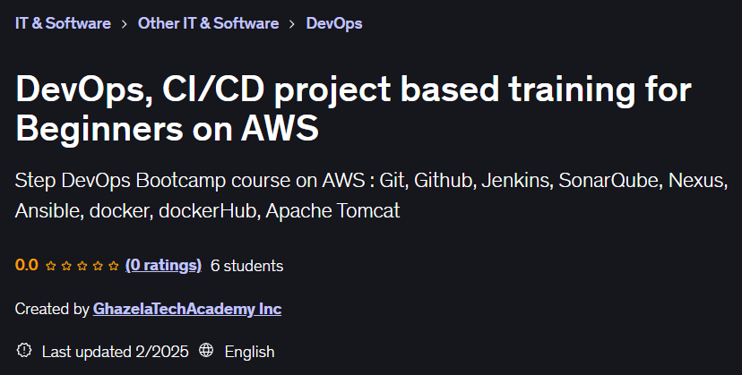 تصاویر · DevOps, CI / CD پروجیکٹ پر مبنی تربیت کے لئے ابتدائی AWS 204-11