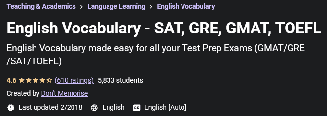 Pictures · Udemy — English Vocabulary – SAT, GRE, GMAT, TOEFL 2018-2