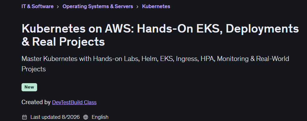الصور · Kubernetes على AWS: اليدين على EKS ، التطبيقات والمشاريع الحقيقية 2026-6