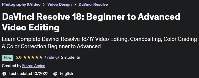 Pictures · DaVinci Resolve 18: Beginner to Advanced Video Editing 2022-10