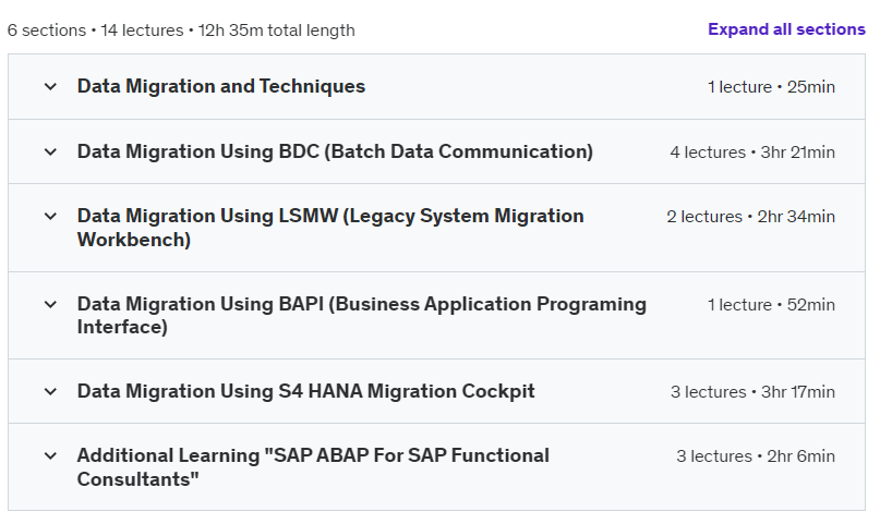 Course topics · Udemy — Mastering SAP Data Migration Techniques For SAP Consultants 2024-10