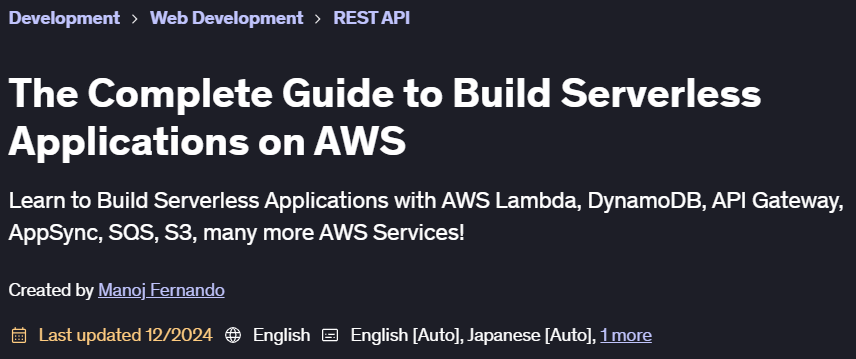 Pictures · The Complete Guide to Build Serverless Applications on AWS 2022-10