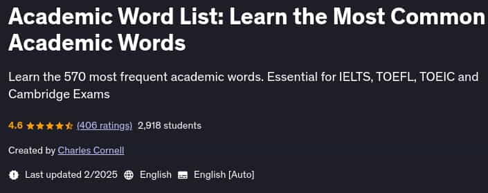 Pictures · Udemy — Academic Word List: Learn the Most Common Academic Words 2025-2