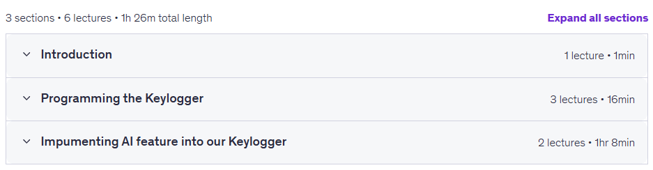 Темы курса · Строить AI Используется Keylogger Python Доказательства концепции 2026-2