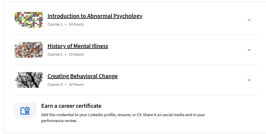 Course topics · Coursera — Abnormal Psychology Specialization 2025-12