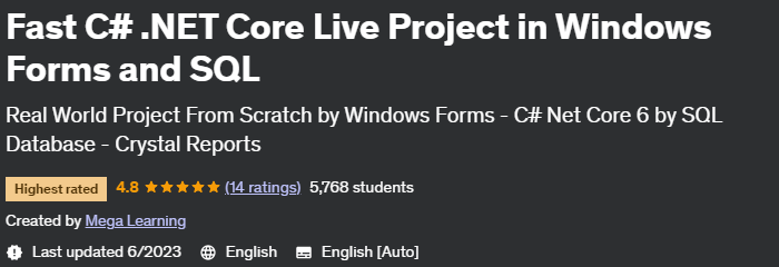 Pictures · Udemy — Fast C# .NET Core Live Project in Windows Forms and SQL 2023-05
