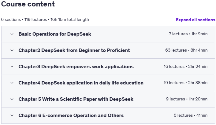 Temas del curso · Aplicaciones prácticas de DeepSeek en la vida laboral de negocios etc. 2025-4