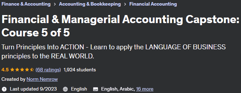 Pictures · Financial & Managerial Accounting Capstone: Course 5 of 5 2023-9