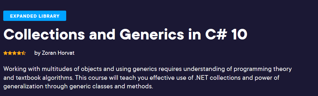 Pictures · Pluralsight — Collections and Generics in C# 10 2022-3