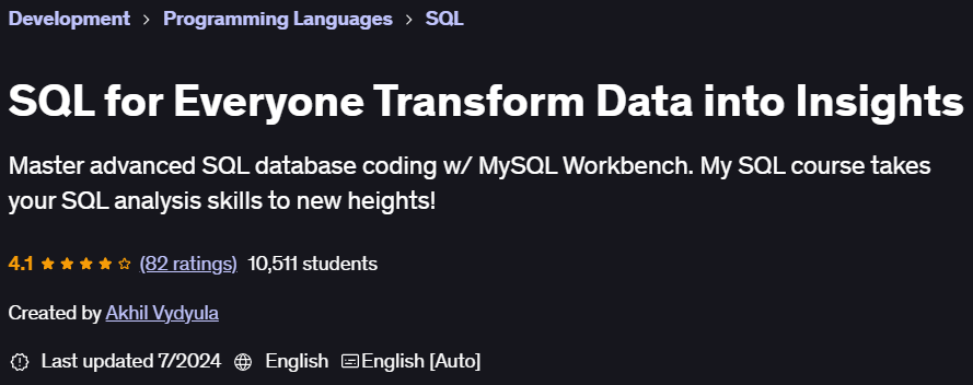 Pictures · Udemy — SQL for Everyone Transform Data into Insights 2024-7