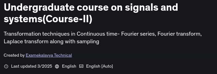 Pictures · Udemy — Undergraduate course on signals and systems(Course-II) 2025-3