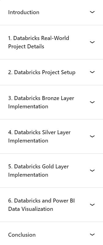 Course topics · LinkedIn — End-to-End Real-World Data Engineering Project with Databricks 2024-10