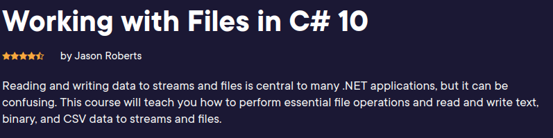 Pictures · Pluralsight — Working with Files in C# 10 2022-4