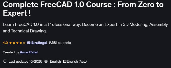 Bilder · Vollständige FreeCAD 1.0 Kurs: Von Null zum Experten! 2023-9