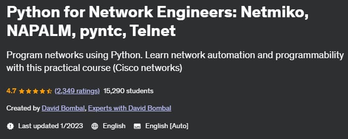 Pictures · Udemy — Python for Network Engineers: Netmiko, NAPALM, pyntc, Telnet 2023-1