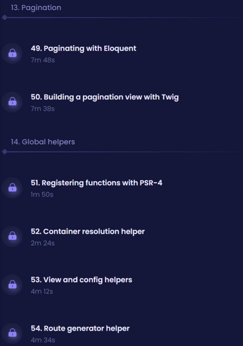Course topics · CodeCourse – Build Your Own PHP Framework 2024-6