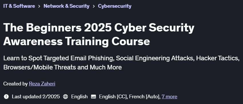 Pictures · Udemy — The Beginners 2025 Cyber Security Awareness Training Course 2025-2
