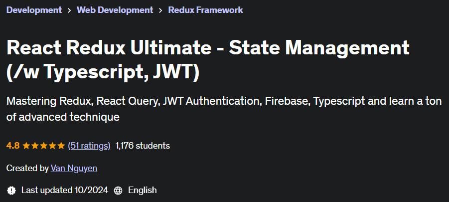 Pictures · Udemy — React Redux Ultimate – State Management (/w Typescript, JWT) 2024-10