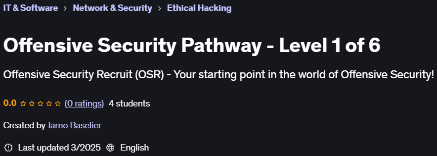 Pictures · Udemy — Offensive Security Pathway – Level 1 of 6 2025-3