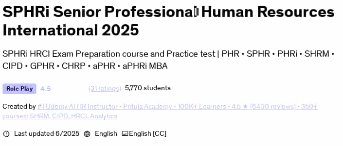 Imágenes · SPHRi Senior Profesional de Recursos Humanos Internacional 2025 2025-6
