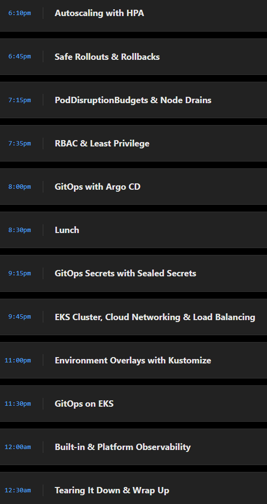 Course topics · Kubernetes 2026-6