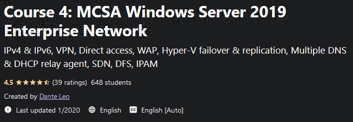Pictures · Udemy — Course 4: MCSA Windows Server 2019 Enterprise Network 2020-1