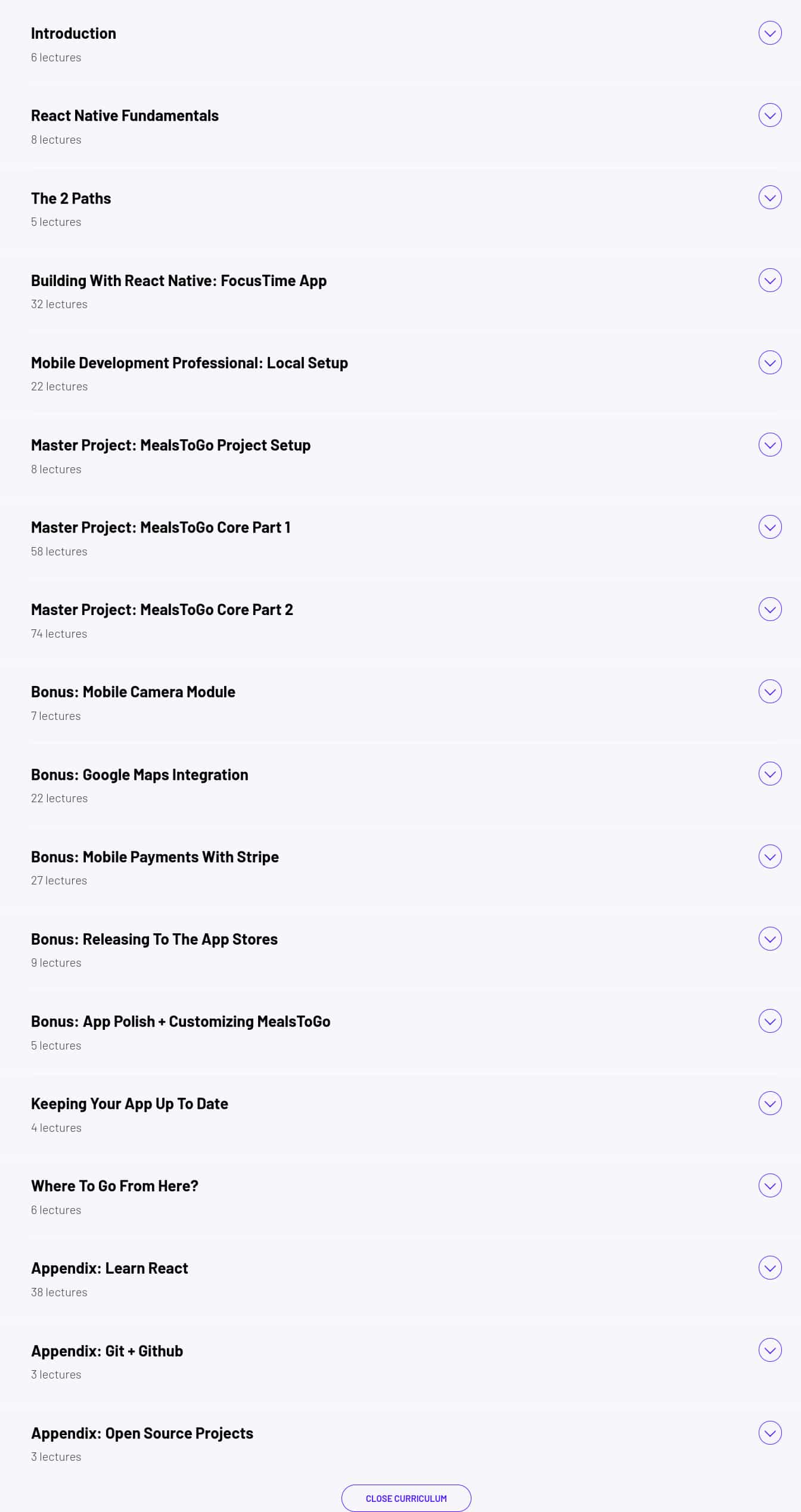 Course topics · ZeroToMastery — Complete React Native Developer in 2025 [with Hooks] 2025-4