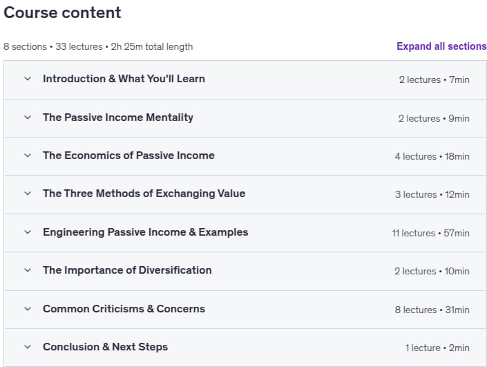 Temas del curso · Powerhouse de ingresos pasivos: Aprende a configurarse para la vida 2023-12