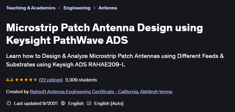 Pictures · Udemy — Microstrip Patch Antenna Design using Keysight PathWave ADS 2021-9