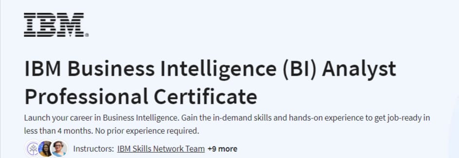 تصاویر · IBM Business Intelligence (BI) تجزیہ کار پیشہ ورانہ سرٹیفکیٹ 2026-1