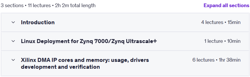 Course topics · Mastering Xilinx DMA IP cores: AXIDMA, CDMA, VDMA on Linux 2025-6