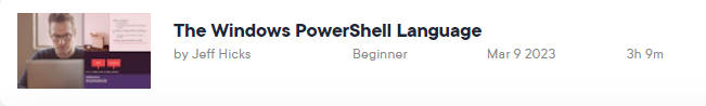 Pictures · Pluralsight — The Windows PowerShell Language 2023-3