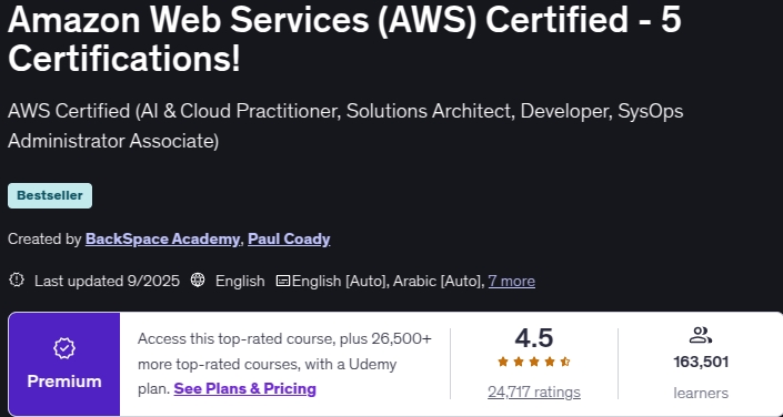 Pictures · Amazon Web Services (AWS) Certified – 5 Certifications! 2025-9