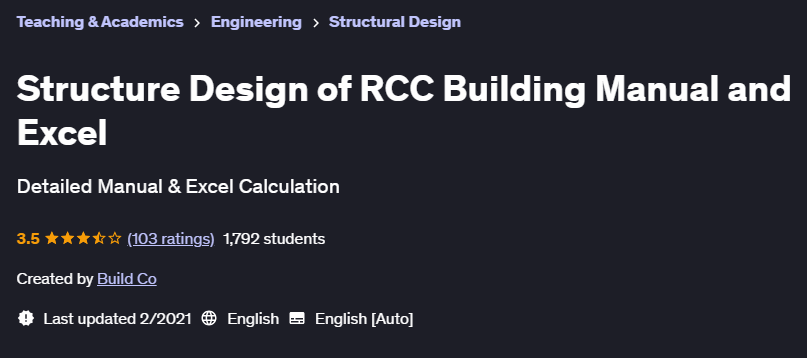 Pictures · Udemy — Structure Design of RCC Building Manual and Excel 2021-2
