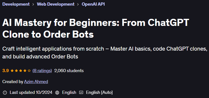 Pictures · AI Mastery for Beginners: From ChatGPT Clone to Order Bots 2023-12