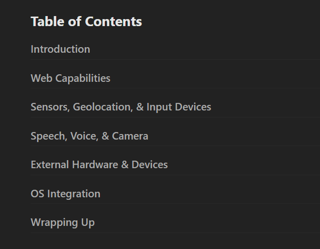 Course topics · Frontend Masters — A Tour of Web Capabilities 2023-7
