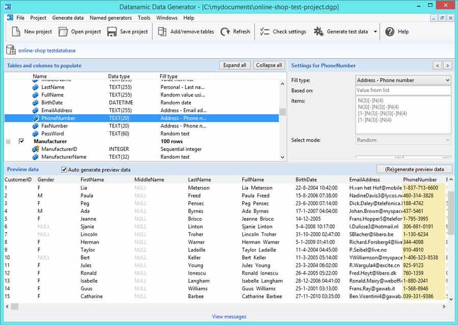 Pictures · Datanamic Data Generator Professional v9.0