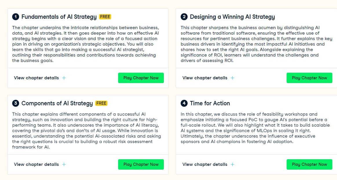 Course topics · Artificial Intelligence (AI) Strategy 2023-11
